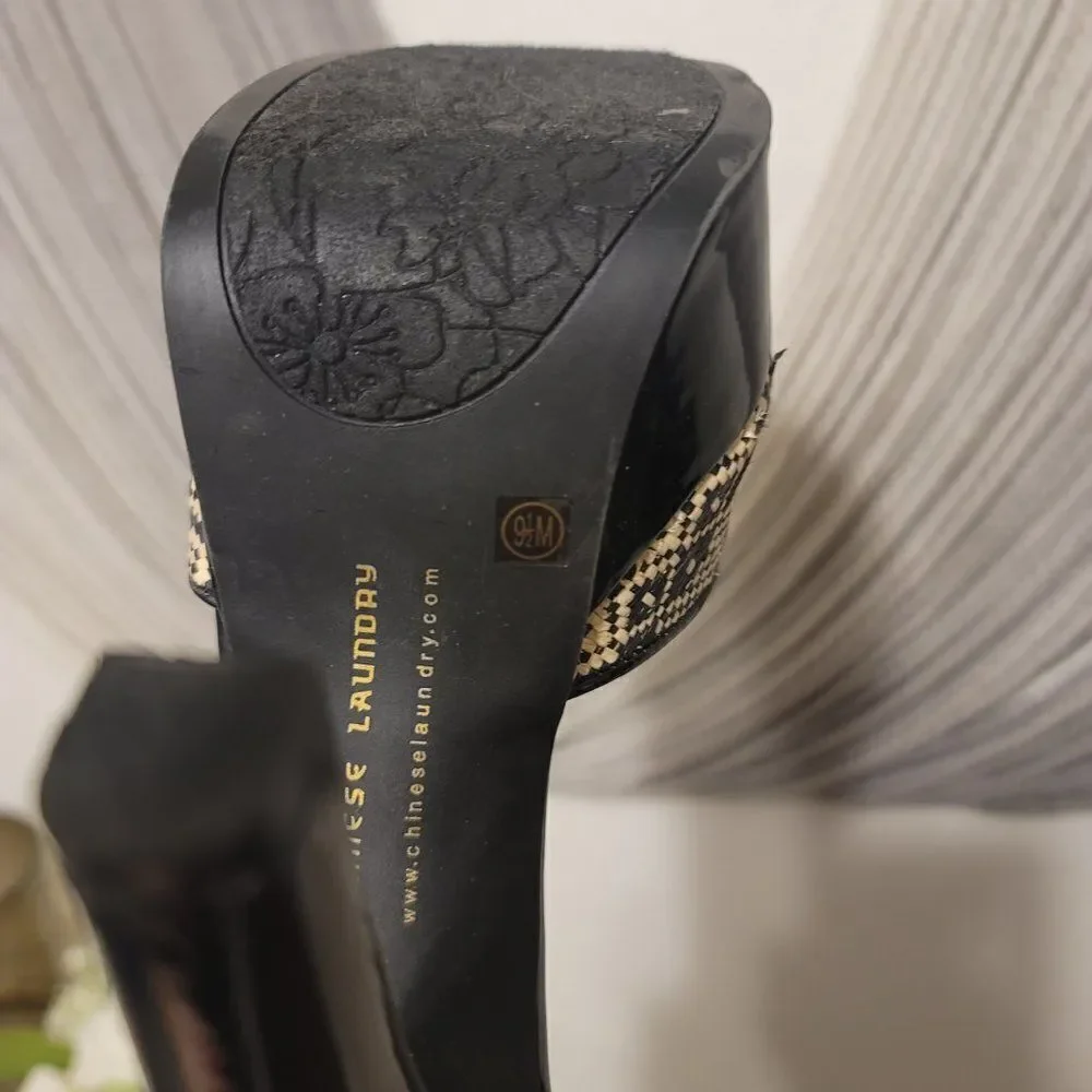 Chinese Laundry Macrame and Patent Leather Pumps Sz 9.5